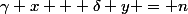 \(\gamma x + \delta y = n\)
