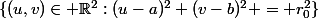 \{(u,v)\in \R^2:(u-a)^2+(v-b)^2 = r_0^2\}