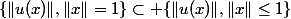 \{\|u(x)\|,\|x\|=1\}\subset \{\|u(x)\|,\|x\|\le1\}