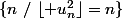 \{n~/~\lfloor u_n^2\rfloor=n\}