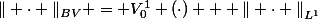 \| \cdot \|_{BV} = V_0^1 (\cdot) + {\| \cdot \|}_{L^1}
