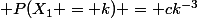 \Bbb P(X_1 = k) = ck^{-3}