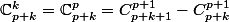 \C_{p+k}^{k}=\C_{p+k}^{p}=C_{p+k+1}^{p+1}-C_{p+k}^{p+1}
