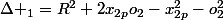 \Delta _1=R^2+2x_{2p}o_2-x_{2p}^2-o_2^2