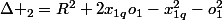 \Delta _2=R^2+2x_{1q}o_1-x_{1q}^2-o_1^2