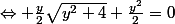 \Leftrightarrow \frac{y}{2}\sqrt{y^{2}+4}+\frac{y^2}{2}=0