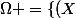 \Omega =\left\{(X;Y)\in P(E)\times P(E)/ X \subset Y\right\}