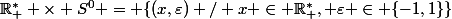 \R^*_+ \times S^0 = \{(x,\varepsilon) / x \in \R^*_+, \varepsilon \in \{-1,1\}\}