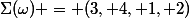 \Sigma(\omega) = (3, 4, 1, 2)
