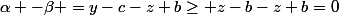 \alpha -\beta =y-c-z+b\geq z-b-z+b=0