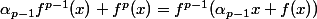 \alpha_{p-1}f^{p-1}(x)+f^p(x)=f^{p-1}(\alpha_{p-1}x+f(x))