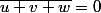 \bar{u+v+w}=0