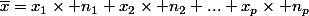 \bar{x}=x_1\times n_1+x_2\times n_2+...+x_p\times n_p
