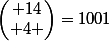 \begin{pmatrix} 14\\ 4 \end{pmatrix}=1001