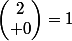 \begin{pmatrix}2\\ 0\end{pmatrix}=1