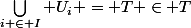 \bigcup_{i \in I} U_i = T \in T