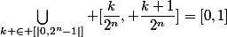 \bigcup_{k \in [|0,2^n-1|]} [\dfrac{k}{2^n}, \dfrac{k+1}{2^n}]=[0,1]