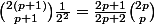 \binom{2(p+1)}{p+1}\frac{1}{2^2}=\frac{2p+1}{2p+2}\binom{2p}{p}