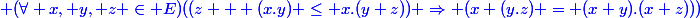 \blue (\forall x, y, z \in E)((z + (x.y) \leq x.(y+z)) \Rightarrow (x+(y.z) = (x+y).(x+z)))