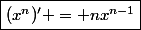 \boxed{(x^n)' = nx^{n-1}}