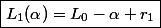 \boxed{L_1(\alpha)=L_0-\alpha r_1}