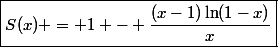 \boxed{S(x) = 1 - \frac{(x-1)\ln(1-x)}{x}}