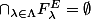 \cap_{\lambda\in\Lambda}F^E_{\lambda}=\emptyset