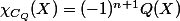 \chi_{C_Q}(X)=(-1)^{n+1}Q(X)