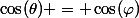 \cos(\theta) = \cos(\varphi)