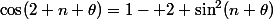 \cos(2 n \theta)=1- 2 \sin^2(n \theta)