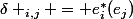 \delta _{i,j} = e^{*}_{i}(e_{j})
