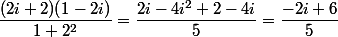 \dfrac{(2i+2)(1-2i)}{1+2^{2}}=\dfrac{2i-4i^{2}+2-4i}{5}=\dfrac{-2i+6}{5}