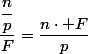 \dfrac{\dfrac{n}{p}}{F}=\dfrac{n\cdot F}{p}