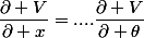 \dfrac{\partial V}{\partial x}=....\dfrac{\partial V}{\partial \theta}