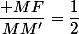 \dfrac{ MF}{MM'}=\dfrac{1}{2}