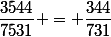 \dfrac{3544}{7531} = \dfrac{344}{731}