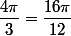 \dfrac{4\pi}{3}=\dfrac{16\pi}{12}