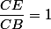 \dfrac{CE}{CB}=1