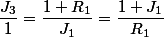 \dfrac{J_3}1=\dfrac{1+R_1}{J_1}=\dfrac{1+J_1}{R_1}