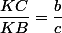\dfrac{KC}{KB}=\dfrac{b}{c}\&nbsp;&nbsp;\lambda)\dfrac{c}{b}