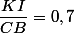 \dfrac{KI}{CB}=0,7