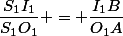 \dfrac{S_1I_1}{S_1O_1} = \dfrac{I_1B}{O_1A}