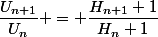 \dfrac{U_{n+1}}{U_n} = \dfrac{H_{n+1}+1}{H_n+1}
