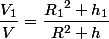 \dfrac{V_1}{V}=\dfrac{{R_1}^2 h_1}{{R}^2 h}