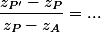 \dfrac{z_{P'}-z_P}{z_P-z_A}=...