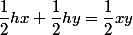 \dfrac12hx+\dfrac12hy=\dfrac12xy