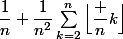 \dfrac1n+\dfrac1{n^2}\sum_{k=2}^n\Big\lfloor\dfrac nk\Big\rfloor