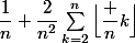 \dfrac1n+\dfrac2{n^2}\sum_{k=2}^n\Big\lfloor\dfrac nk\Big\rfloor