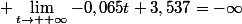 \displaystyle \lim_{t\to +\infty}-0,065t+3,537=-\infty