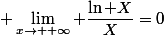\displaystyle \lim_{x\to +\infty} \dfrac{\ln X}{X}=0